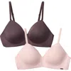 Halston 2-pack Modern Micro Wire Free T-shirt Bras In Blush/mocha