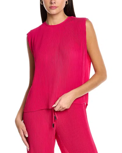 Halston Aerin Pleated Crepon Top In Pink