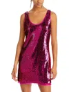 HALSTON AISHIA WOMENS SEQUINED MINI COCKTAIL AND PARTY DRESS
