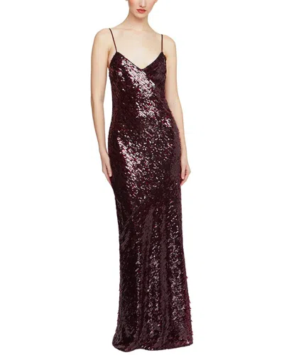Halston Alanna Gown In 9447-ruby