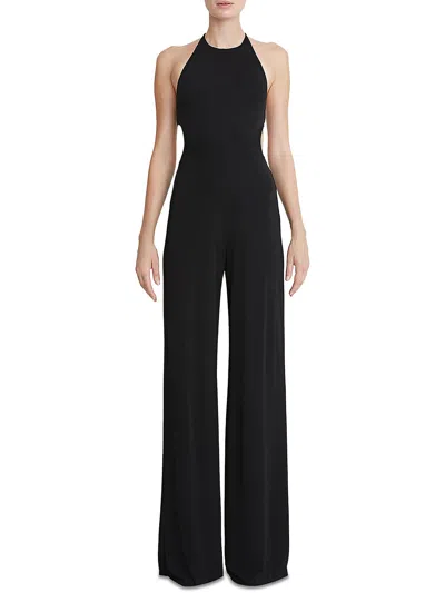 Halston Hardware-detail Sleeveless Jumpsuit In Black