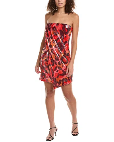 Halston Ari Cocktail Dress In Red