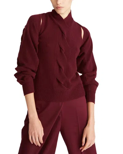 Halston Auden Wool & Cashmere-blend Shirt In Red