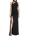 Halston Audrie Gown In Black In Black
