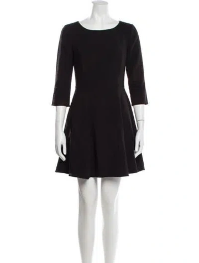 Pre-owned Halston Bateau Neckline Mini Dress In Blue