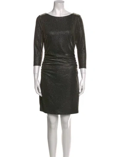 Pre-owned Halston Bateau Neckline Mini Dress W/ Tags In Multi