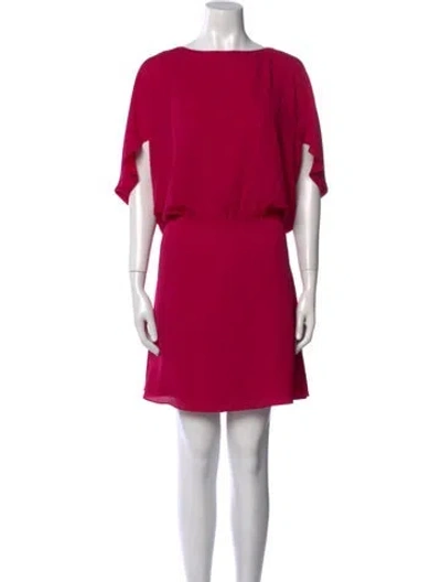 Pre-owned Halston Bateau Neckline Mini Dress W/ Tags In Pink