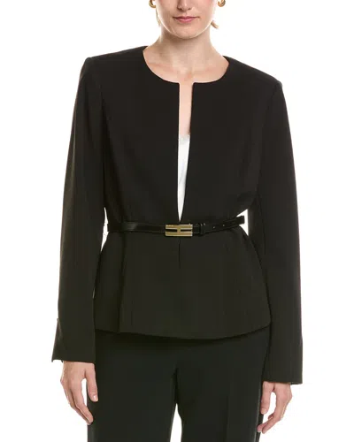Halston Belted Topper In Black