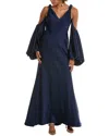 Halston Binnie Gown In Navy