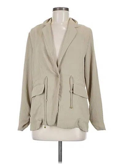 Pre-owned Halston Blazer Jacket In Tan