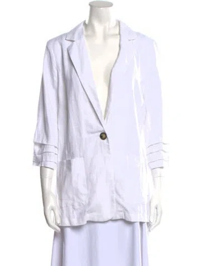 Pre-owned Halston Blazer In White
