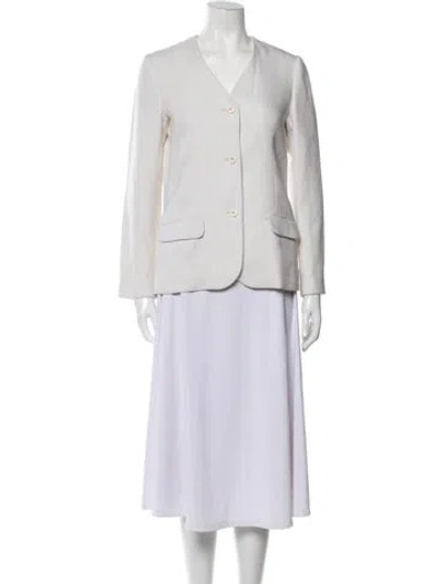 Pre-owned Halston Blazer In White