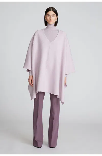 Halston Bridget Poncho In Boiled Wool In Purple