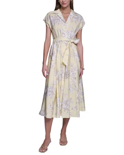 Halston Butterfly Sleeve Midi Dress In Animal Print