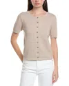 Halston Button Sweater In Brown