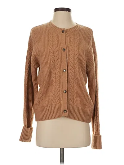 Pre-owned Halston Cardigan Sweater In Tan