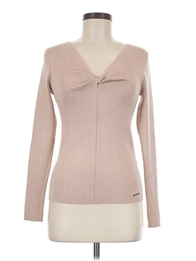 Pre-owned Halston Cardigan Sweater In Tan