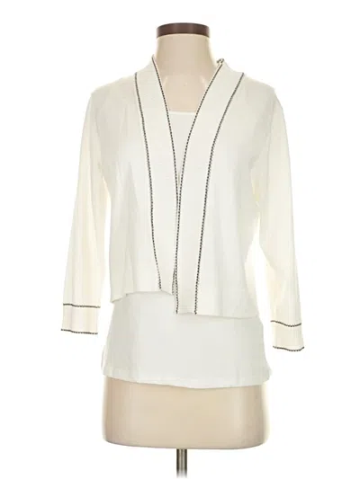 Pre-owned Halston Cardigan Sweater In White