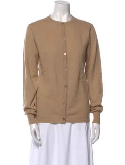 Pre-owned Halston Cashmere Crew Neck Sweater In Neutral
