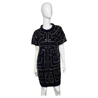 Pre-owned Halston Cashmere Knitted Dress, 2000s In Black