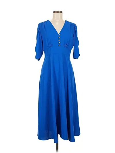 Pre-owned Halston Casual Dress In Blue