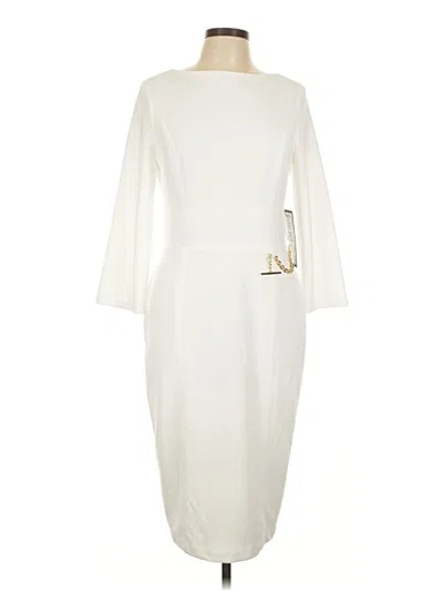 Pre-owned Halston Casual Dress In White