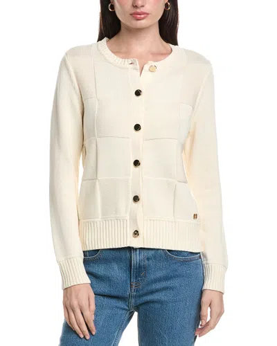Halston Check Cardigan In Neutral