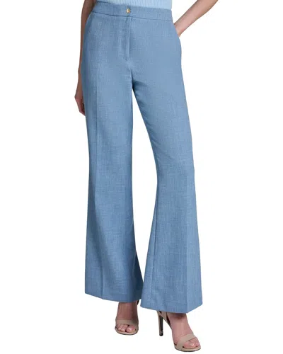 Halston Classic Flare Leg Trousers In Blue