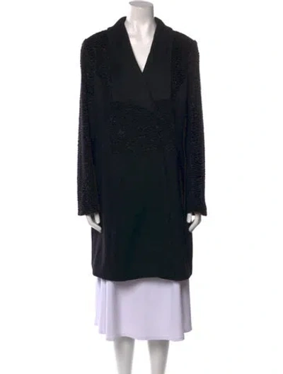 Pre-owned Halston Coat In Black