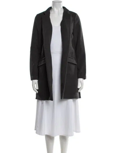 Pre-owned Halston Coat In Gray