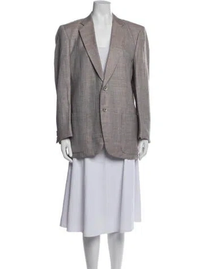 Pre-owned Halston Coat In Gray