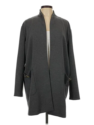 Pre-owned Halston Coat In Gray