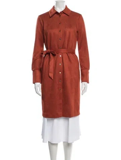 Pre-owned Halston Coat In Red
