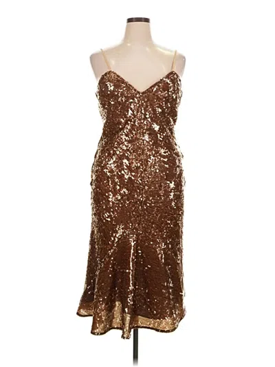 Pre-owned Halston Cocktail Dress In Brown