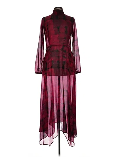 Pre-owned Halston Cocktail Dress In Burgundy