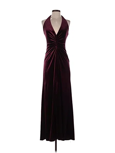 Pre-owned Halston Cocktail Dress In Burgundy