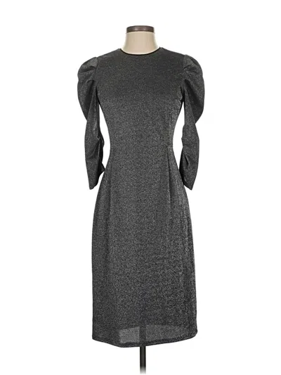 Pre-owned Halston Cocktail Dress In Gray