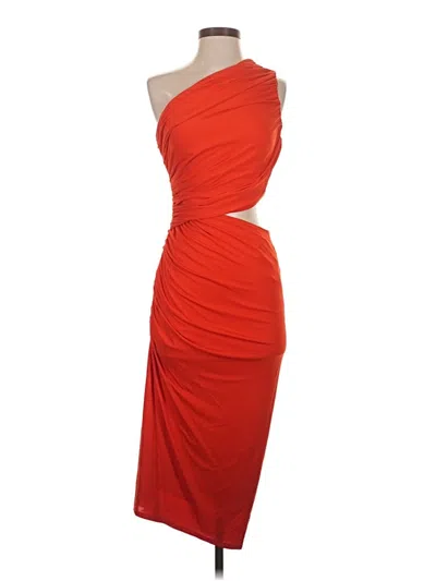 Pre-owned Halston Cocktail Dress In Orange