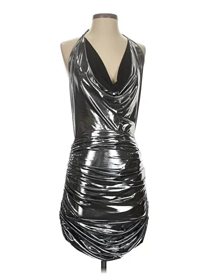 Pre-owned Halston Cocktail Dress In Silver