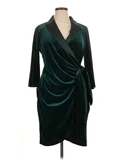 Pre-owned Halston Cocktail Dress In Teal