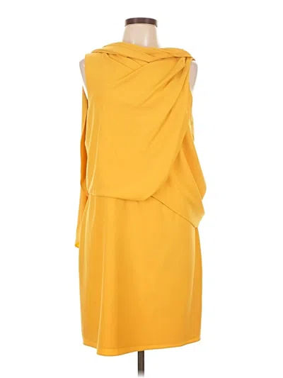 Pre-owned Halston Cocktail Dress In Yellow