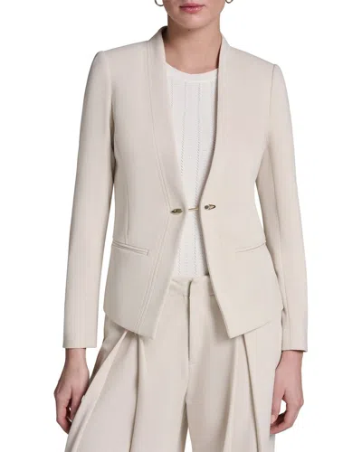 Halston Collarless Blazer In Neutral
