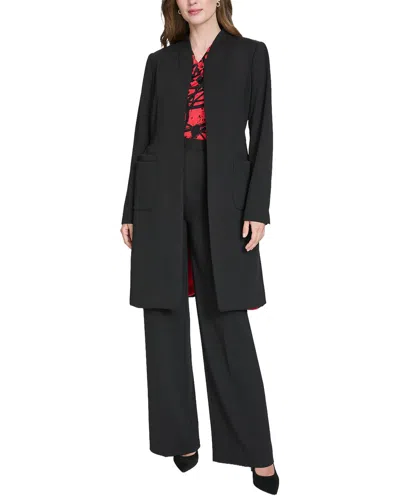 Halston Collarless Topper In Black