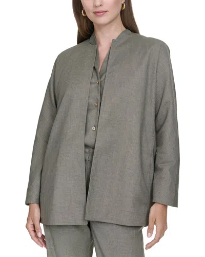 Halston Collarless Topper In Black