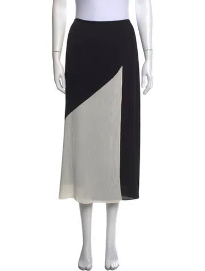 Pre-owned Halston Colorblock Pattern Long Skirt In Black