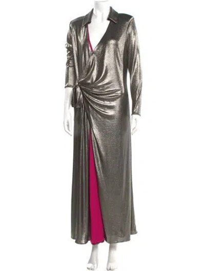 Pre-owned Halston Cowl Neck Long Dress In Multi