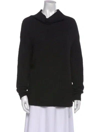 Pre-owned Halston Cowl Neck Sweater In Black