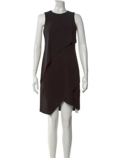 Pre-owned Halston Crew Neck Knee-length Dress In Black