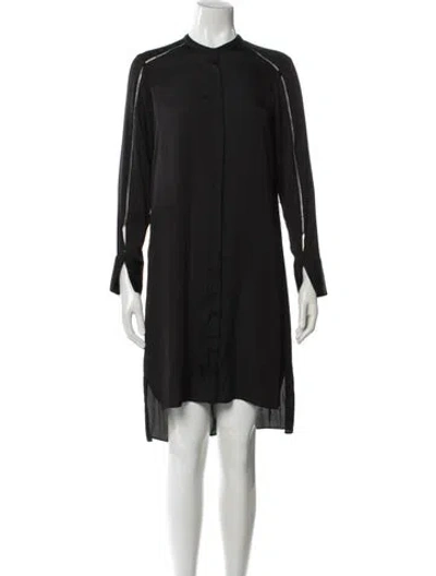 Pre-owned Halston Crew Neck Knee-length Dress In Gray