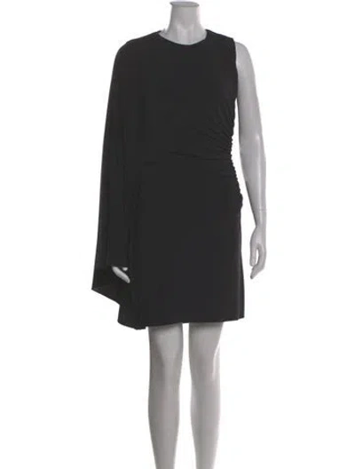 Pre-owned Halston Crew Neck Knee-length Dress In Gray